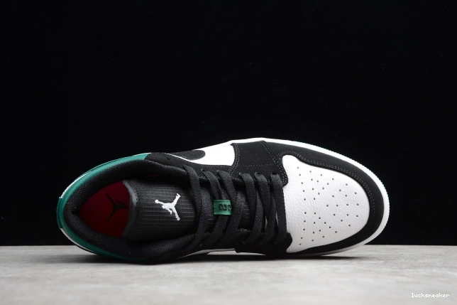 Reps LUCY Air Jordan 1 White Mystic Green 553558-113 Black Low 0807